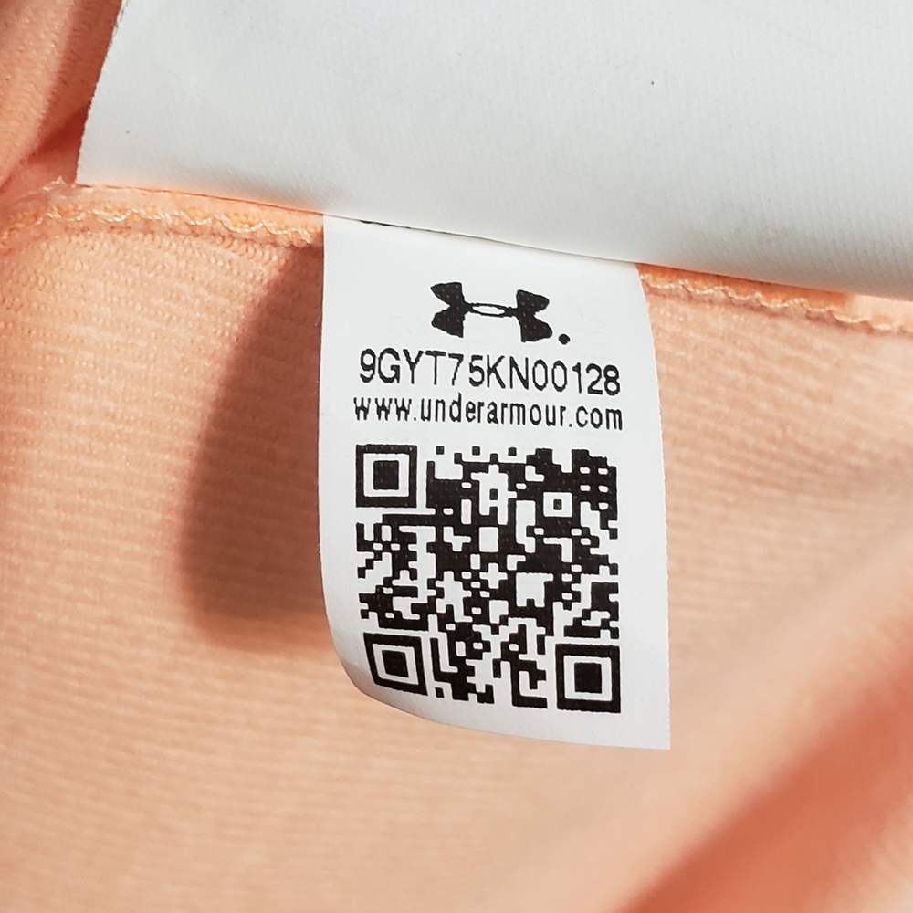 Underarmour Cold Gear Fitted Mock Neck Workout long sleeve coral orange t-shirt - Picture 5 of 7